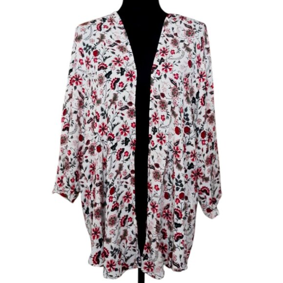 Torrid Open Front Crochet Ribbed Knit Cardigan Blouse Floral Boho Size 1X - Picture 1 of 10